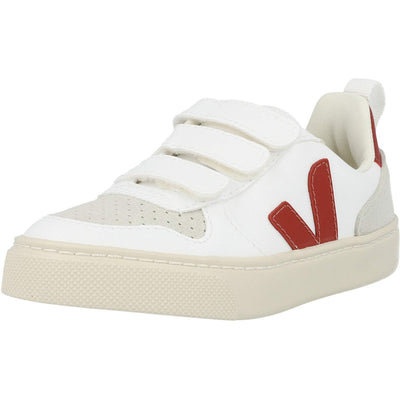 Veja Small V-10 Hook-and-Loop (Little Kid/Big Kid) White Rouille 29 (US 12 Little Kid) M