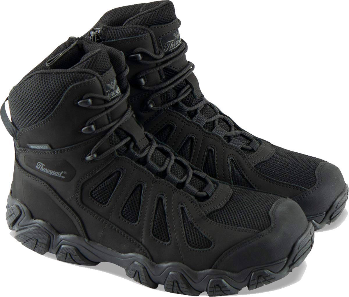 Thorogood 804-6290 Men's Crosstrex Series - 6" BBP Waterproof, Side Zip Composite Safety Toe Hiker Boot, Black/Grey - 11.5 M US