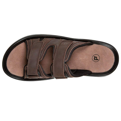 Propét Men's Vero Slide Sandal, Brown, 11 X-Wide