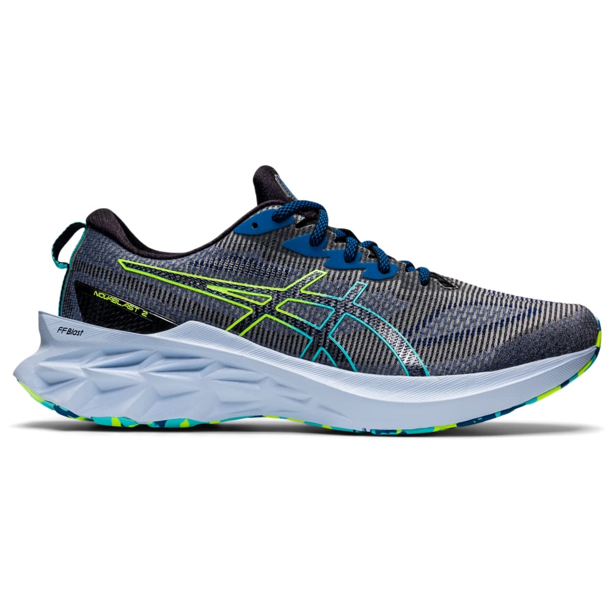 ASICS Men's NOVABLAST 2 LE Running Shoes, 14, Black/Hazard Green