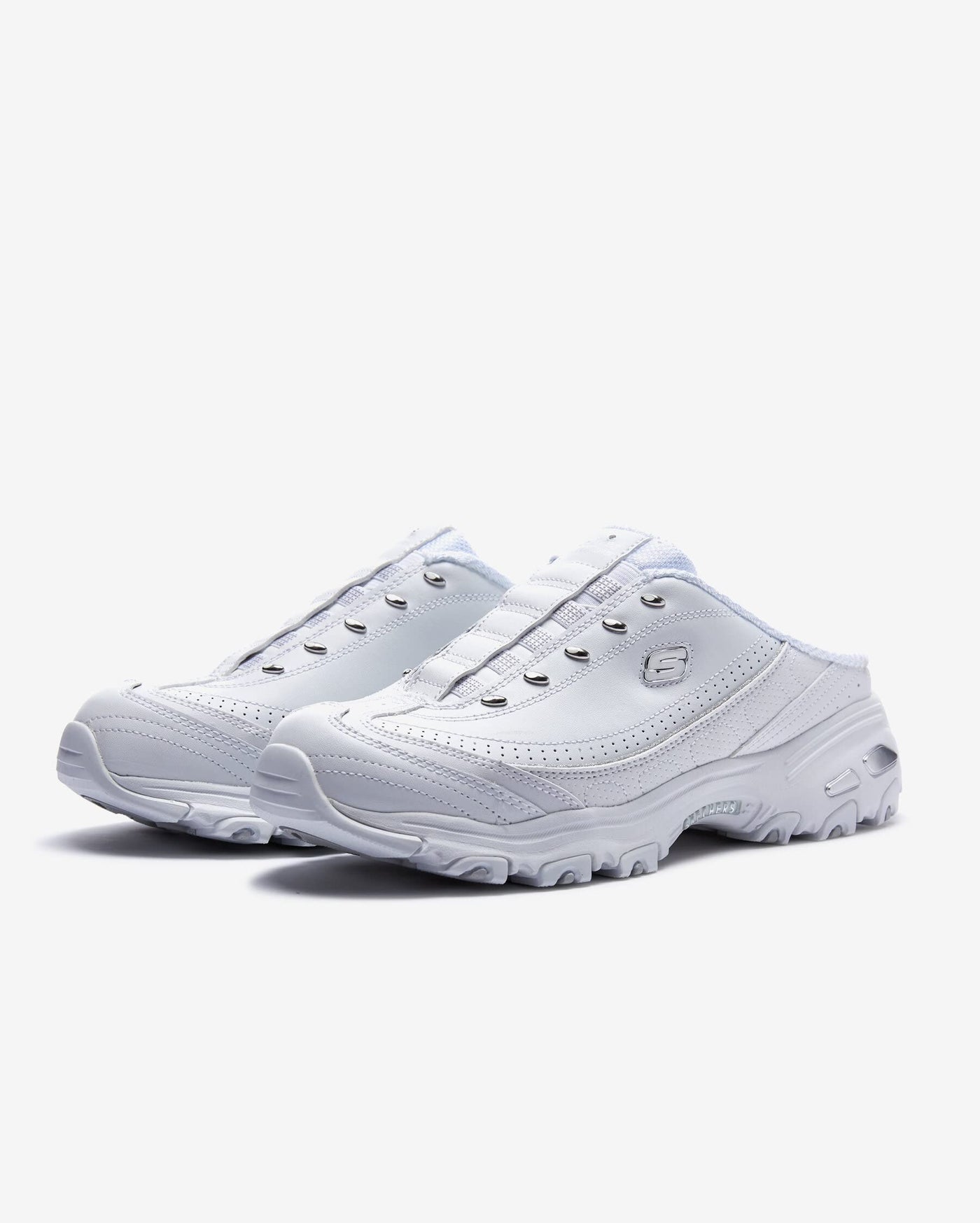 Skechers Women's D lites Bright Sky 7 Wide White/Silver