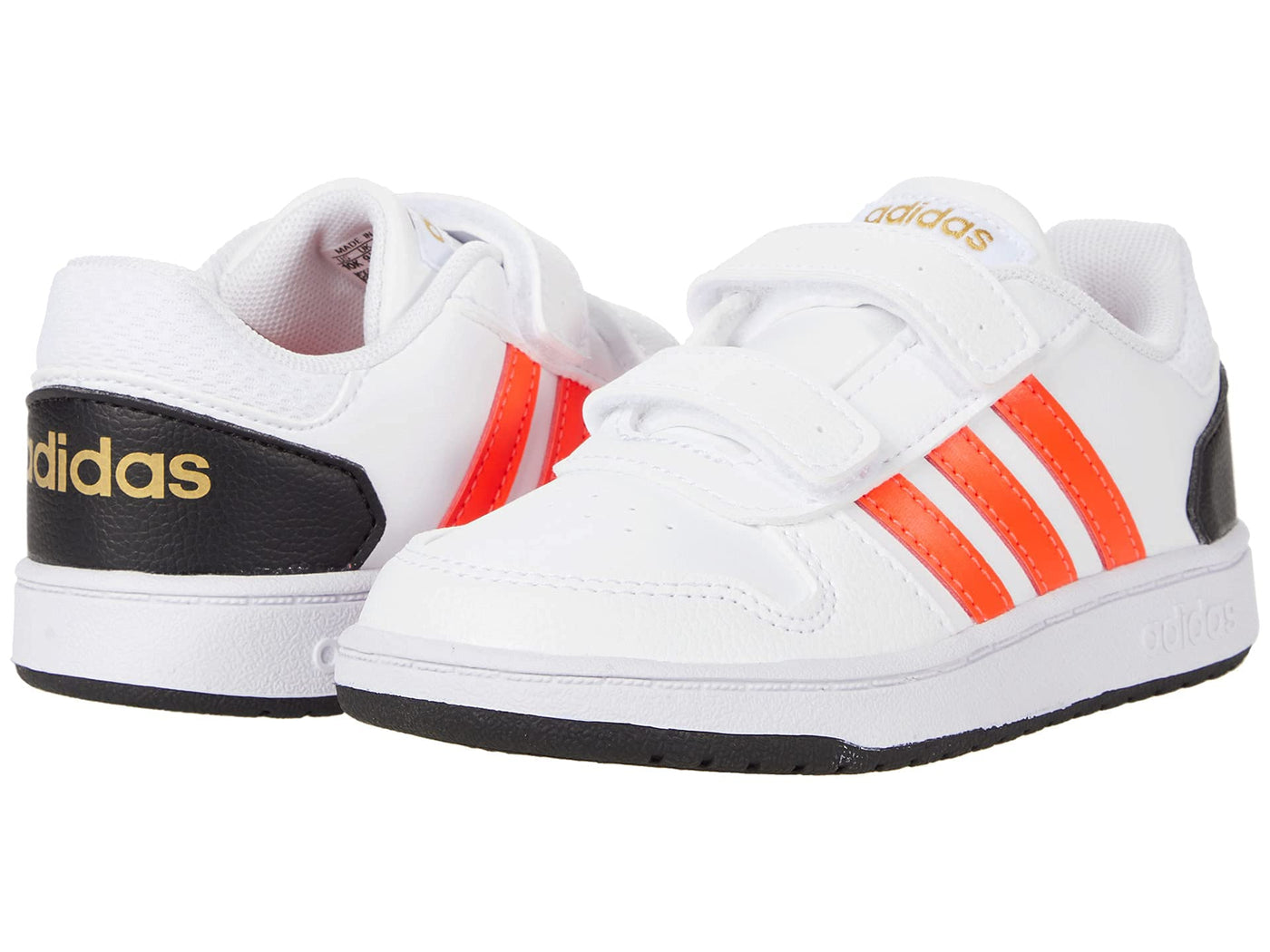 adidas Hoops 2.0 (Infant/Toddler) White/Solar Red/Black 10 Toddler M