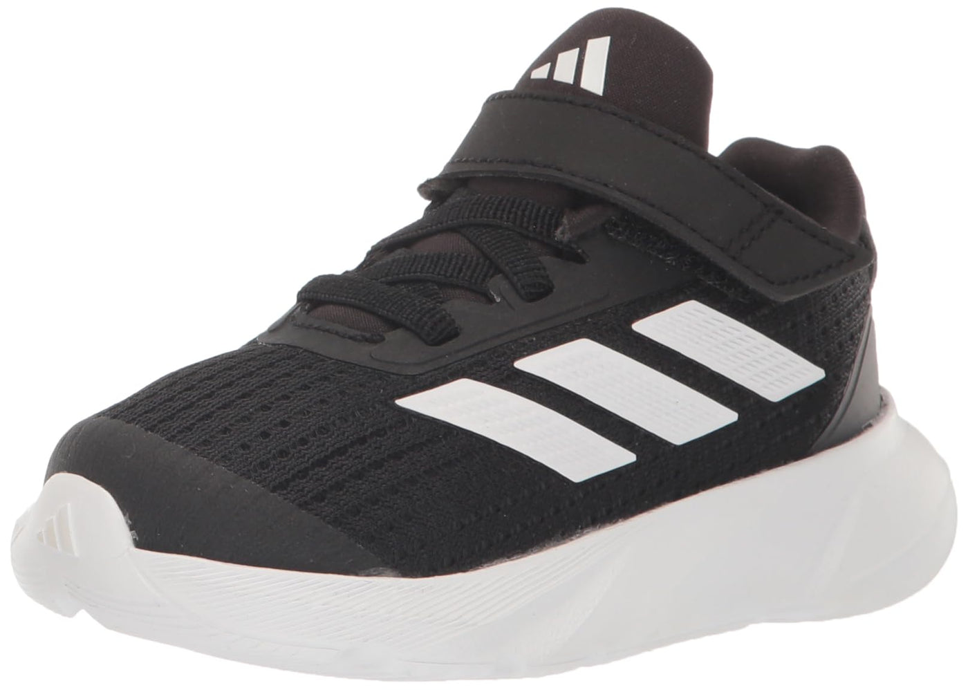 adidas Duramo SL Elastic Lace Sneaker, Core Black/White/Carbon, 2 US Unisex Little Kid