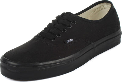 Vans Mens Authentic Canvas Sneakers Lace Up Casual Plimsolls Unisex Shoe - Black/Black - 9.5