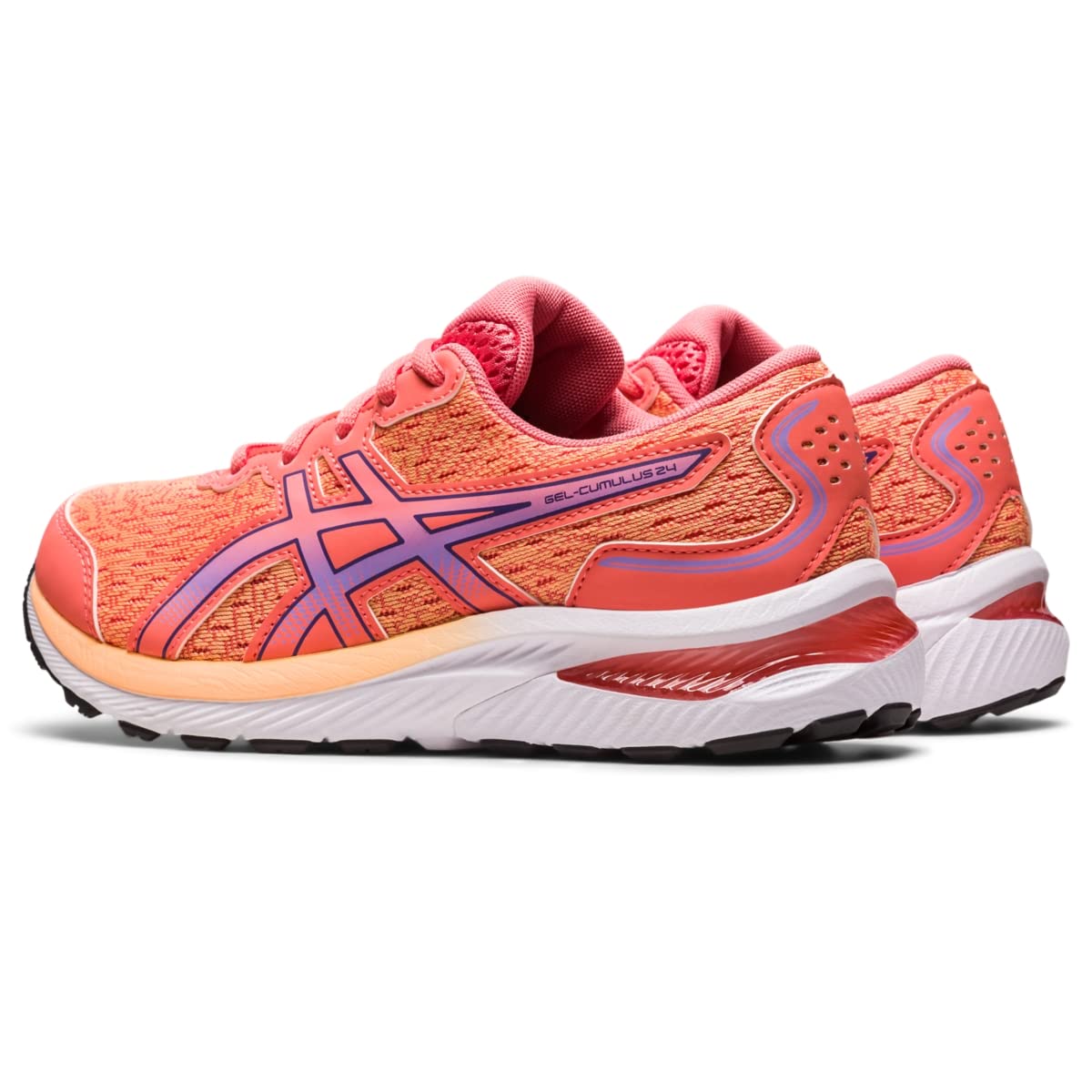 ASICS Kid's Gel-Cumulus 24 Grade School Running Shoes, 1.5, Papaya/Dusty Purple