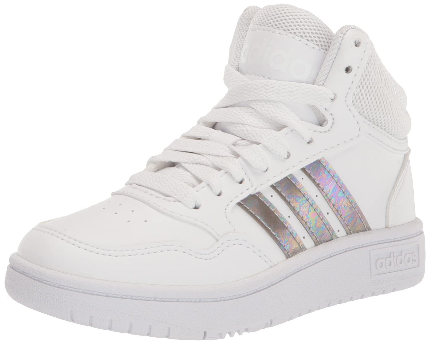 adidas Hoops 3.0 Mid Basketball Shoe, White/White/White, 6 US Unisex Big Kid