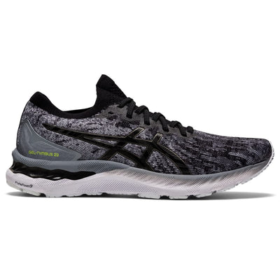 ASICS Men's Gel-Nimbus 23 Knit Running Shoes, 7, Sheet Rock/Black/Knit