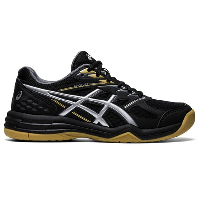 ASICS Kid's Upcourt 4 Grade School Volleyball Shoes, 5.5, Black/Pure Silver