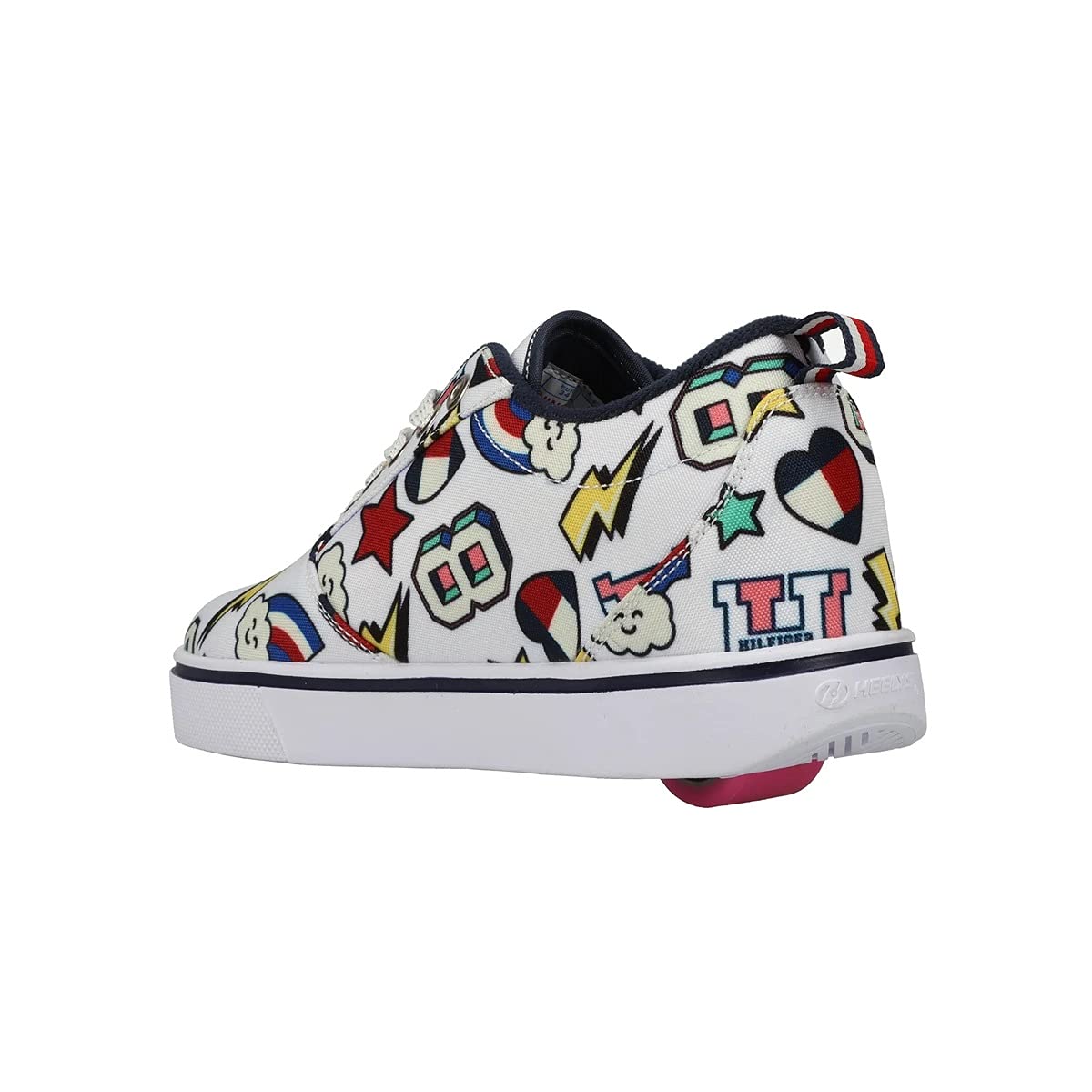 HEELYS Girls Pro 20 Prints Wheels Skate Sneaker Shoes (White/Multi Print, Numeric_7)