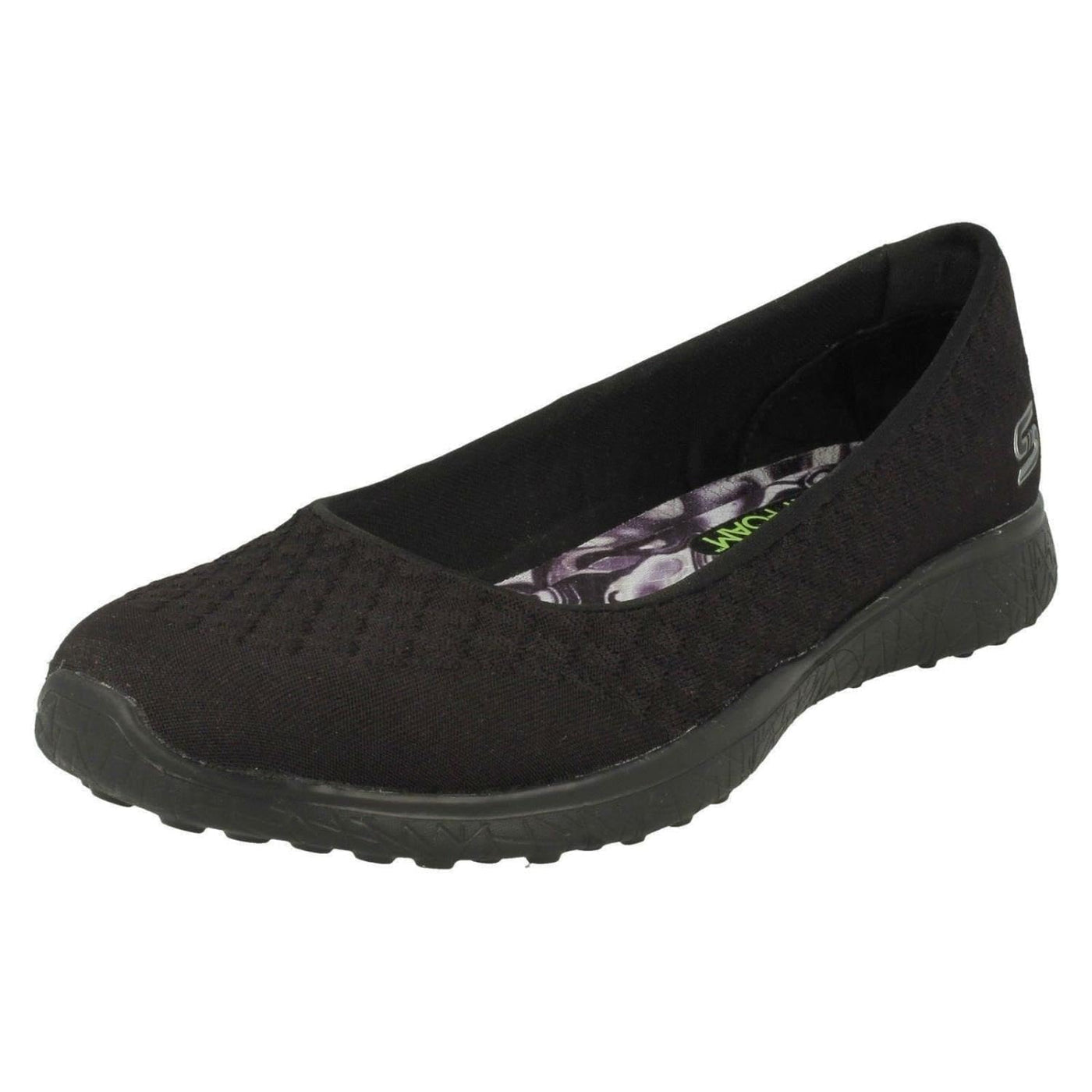 Skechers Women's Microburst One-up Sneaker 7.5 Wide Black