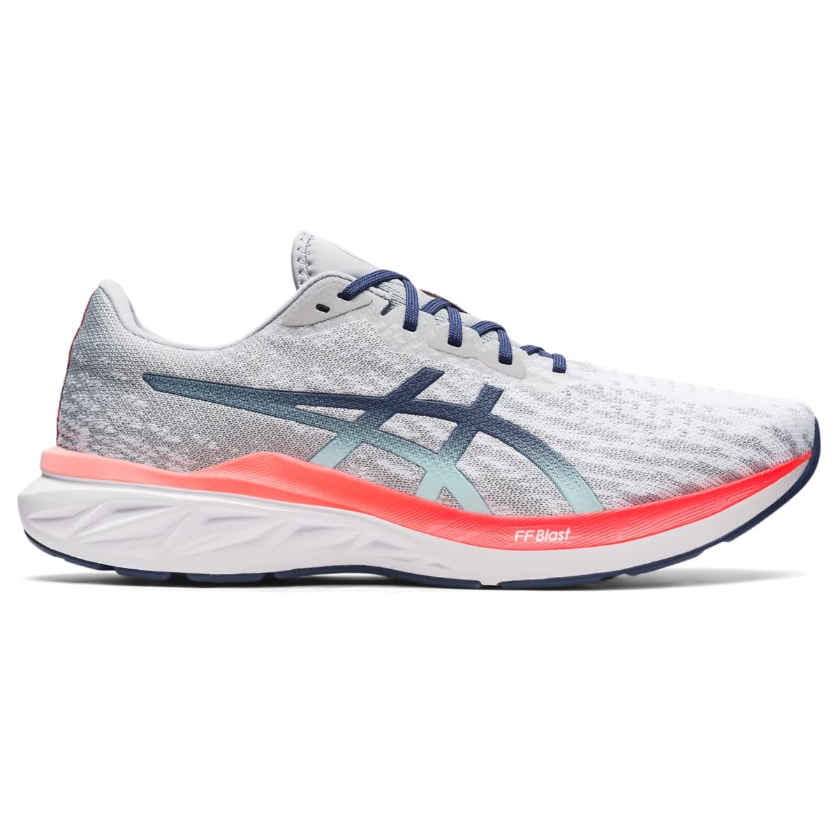 ASICS Men's DYNABLAST 2 Running Shoes, 12.5, Glacier Grey/Thunder Blue