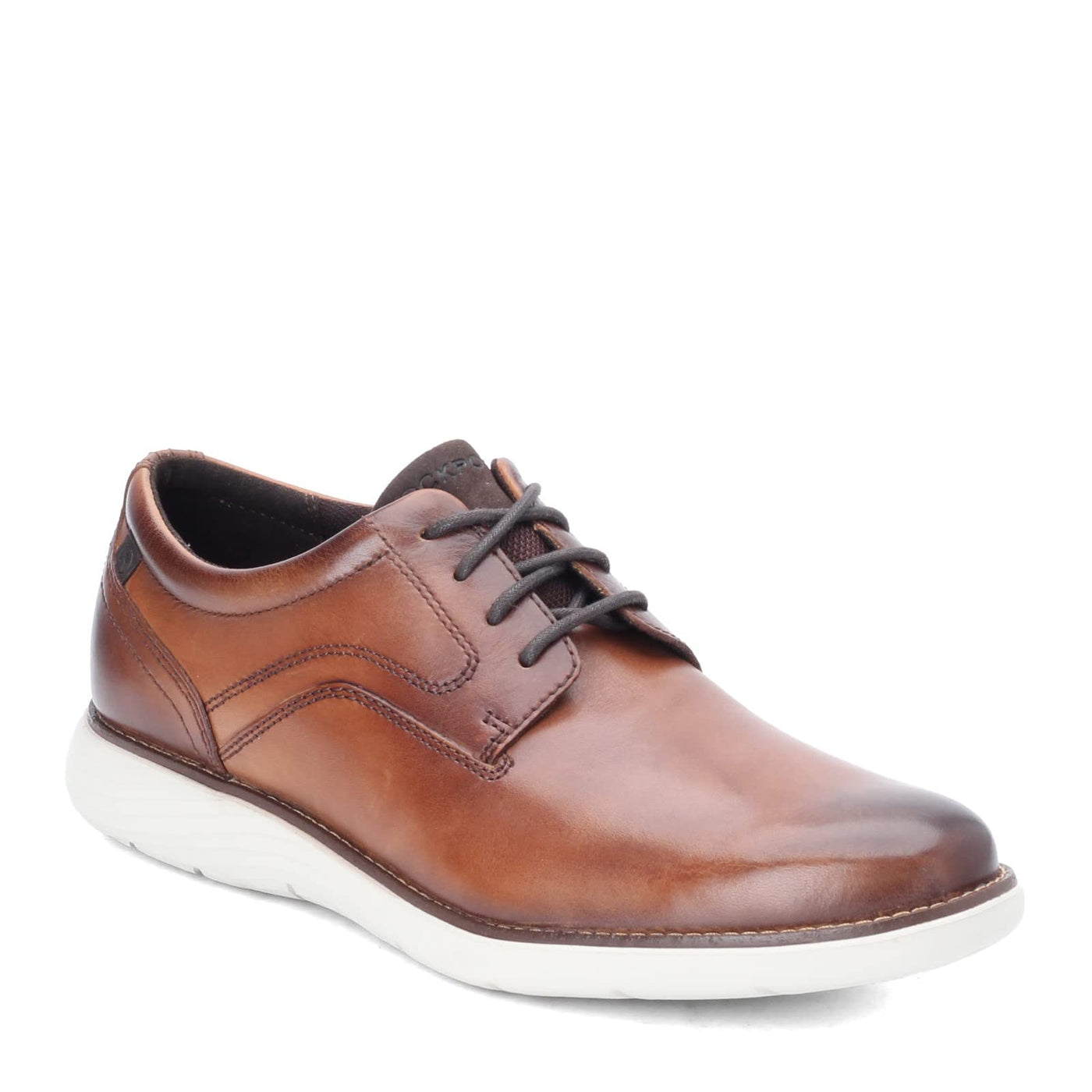 Rockport Men's Garett Plain Toe Oxford 11 Wide Cognac