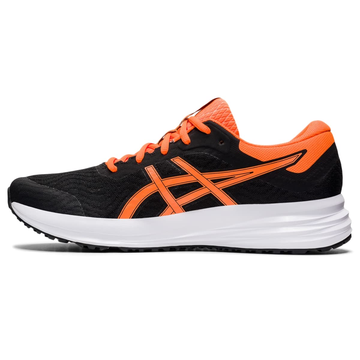 ASICS Men's Patriot 12 Running Shoes, 12, Black/Shocking Orange