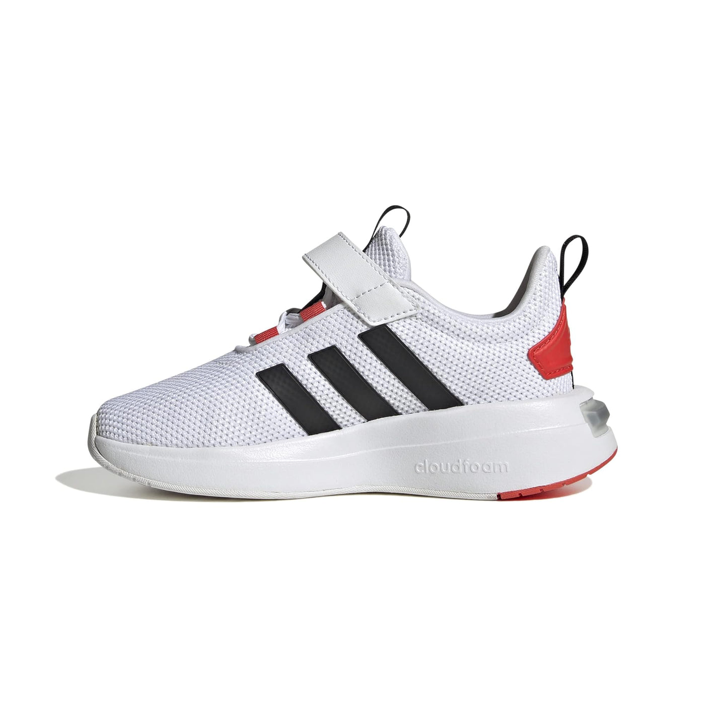 adidas Boy's Racer Tr23 El (Infant/Toddler) Sneaker 4 Big Kid White/Core Black/Bright Red