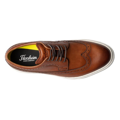 Florsheim Premier Wing Tip Lace-Up Sneaker Cognac Smooth/White Sole 7 M (D)