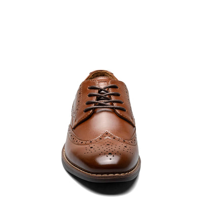 Florsheim Rucci Wingtip Jr Boys' Toddler-Youth Oxford, 4 M US Big Kid, Cognac