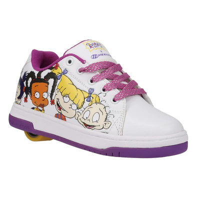 HEELYS Youth Kids Split Rugrats Wheels Skate Sneaker Shoes 7 Big Kid White/Purple/Yellow