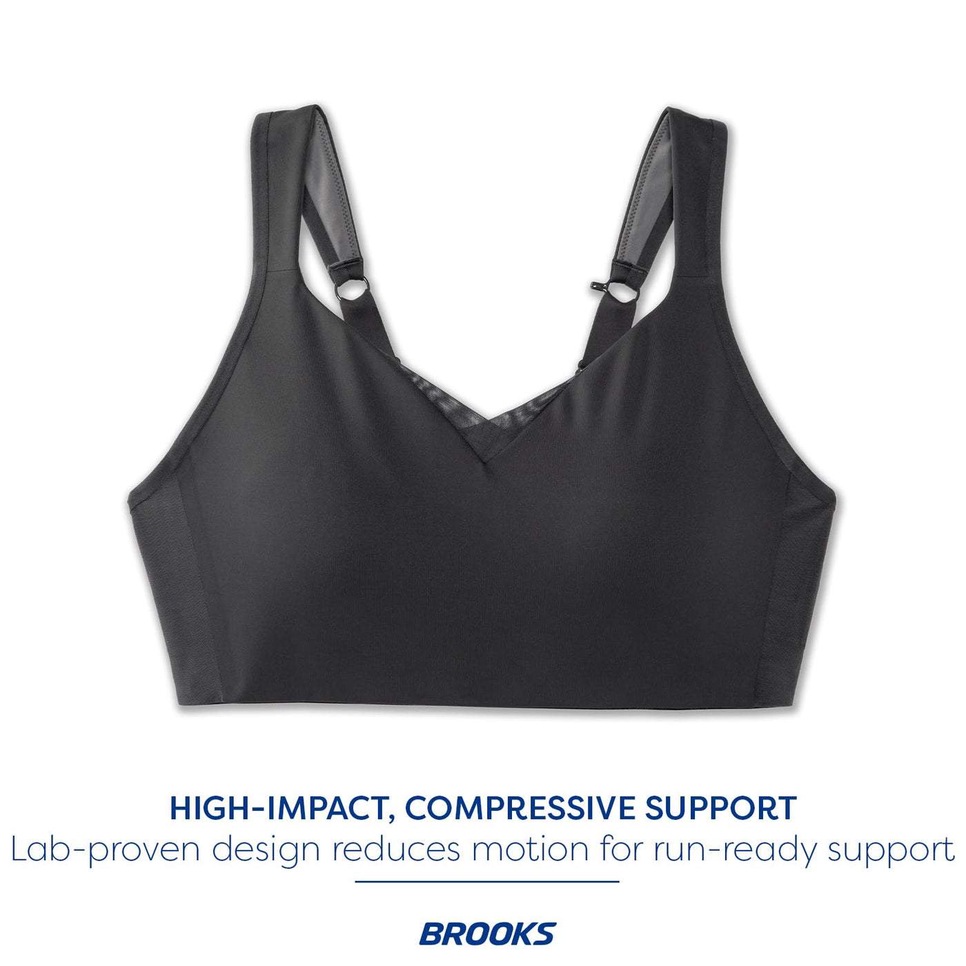 Brooks Women's Convertible Sports Bra for High Impact Running, Workouts & Sports with Maximum Support - Asphalt - 40 E