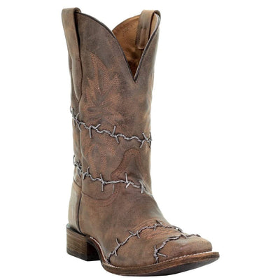 Corral Men's Barbed Wire Square Toe Boot A3532 (10 D(M) US) Brown