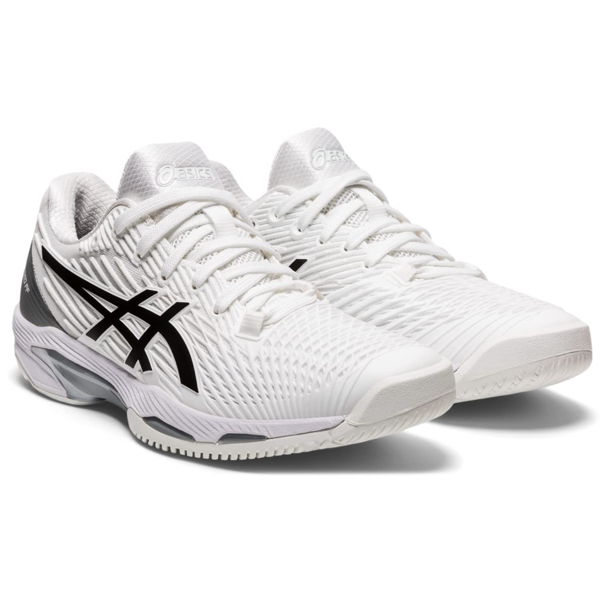 ASICS Women's Solution Speed FlyteFoam 2 Tennis Shoes, 11, White/Black