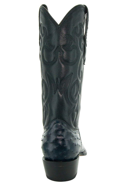 Soto Boots Men's Ostrich Print Cowboy Boots H7002(Dark Grey, 10.5)