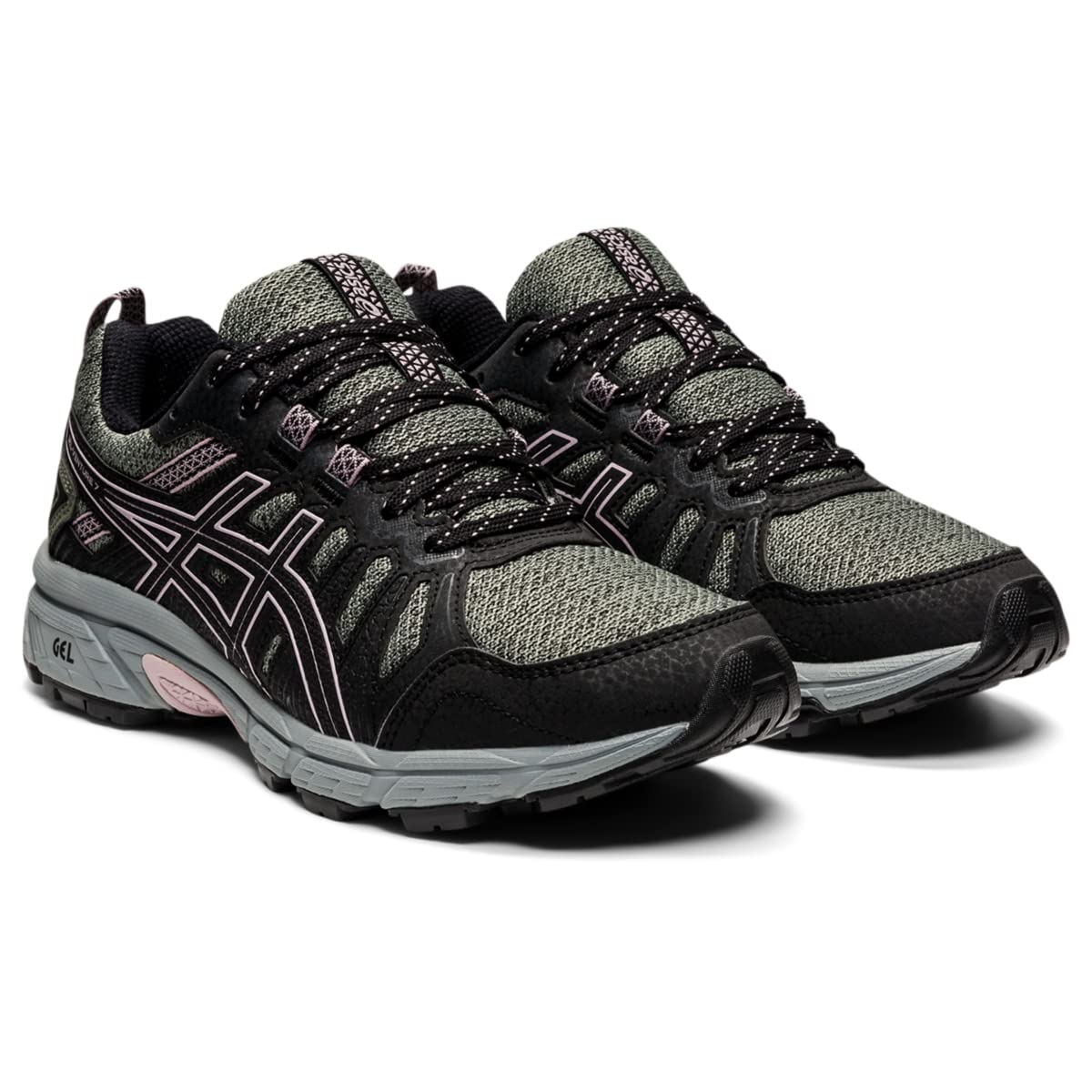 ASICS Women's Gel-Venture 7 MX Running Shoes, 8.5, Lichen Green/Watershed Rose