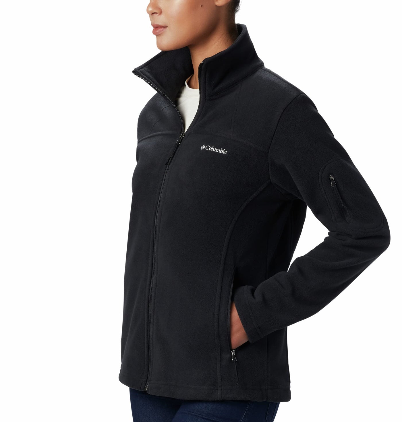 Columbia Womens Fast Trek II Full Zip Fleece Jacket, Black, Small