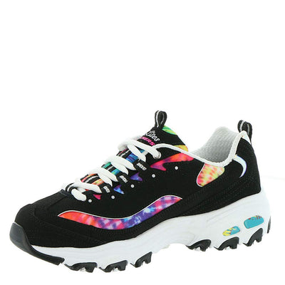 Skechers Women's D'Lites Summer Fiesta Sneaker 8 Wide Black Multi