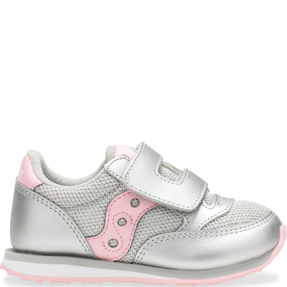 Saucony Baby Jazz Hook & Loop Sneaker Little Kid Silver Metallic