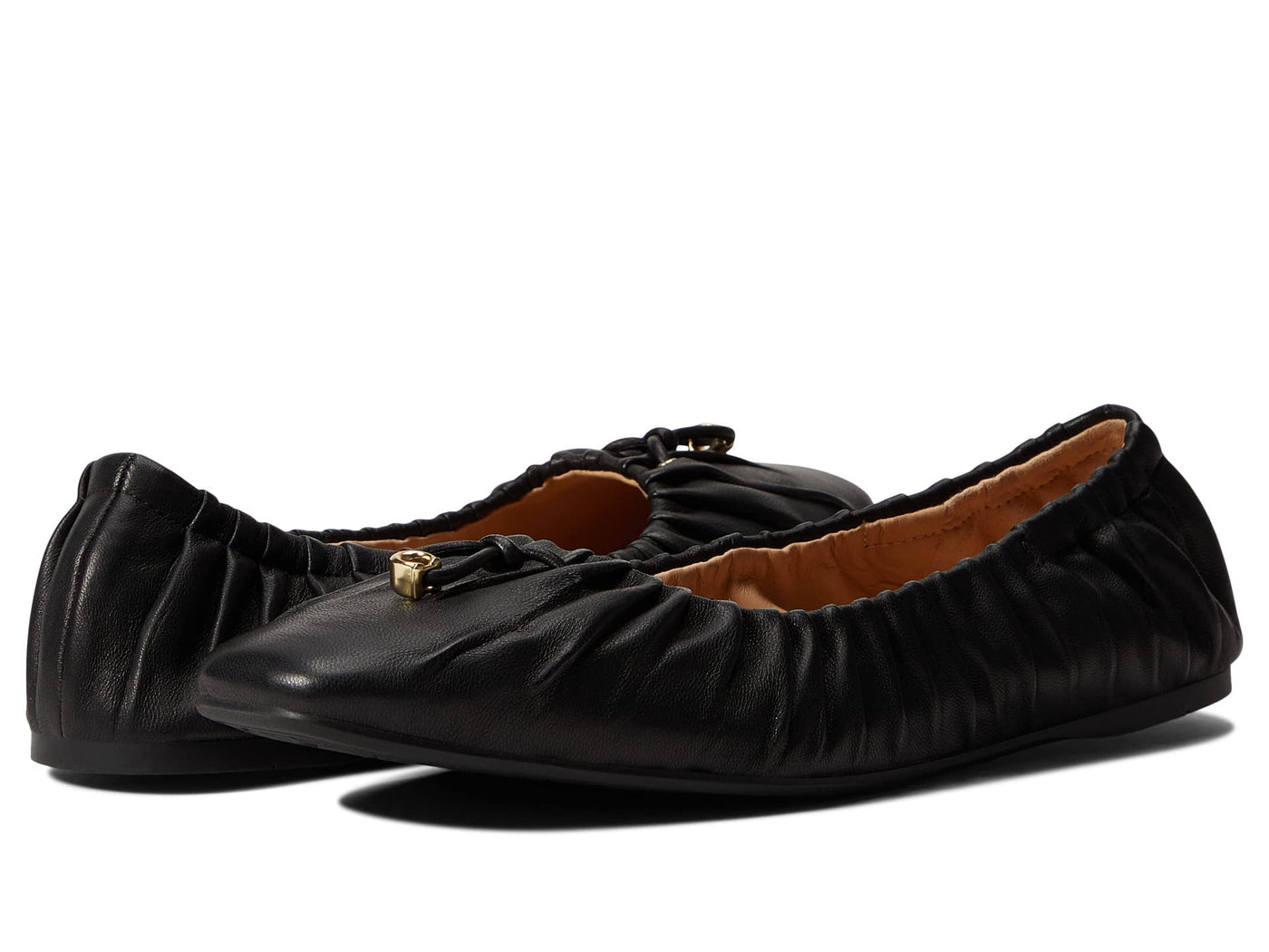 Coach Eleanor Leather Ballet Flats Black 5.5 B