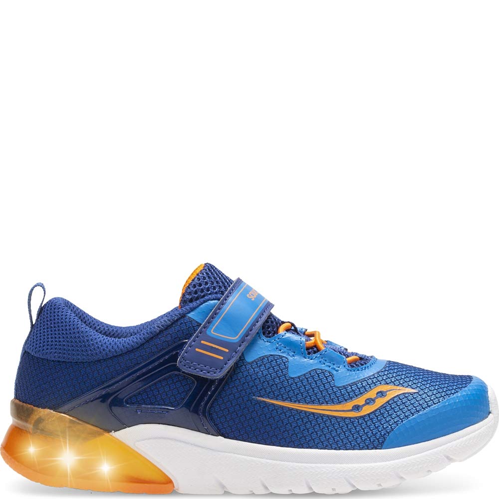 Saucony Kids Flash Glow A/C, Blue/Orange, 1.5 W US Little Kid