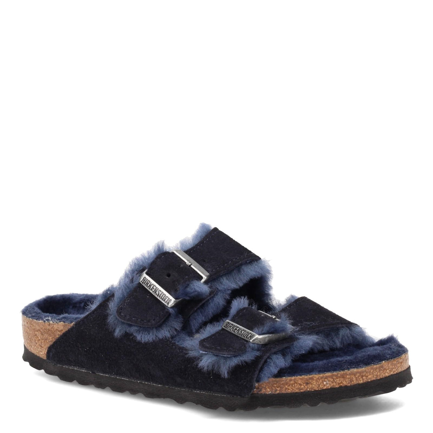 Birkenstock Arizona Shearling Suede Leather Narrow Women | Midnight (1020583) (7, Midnight)