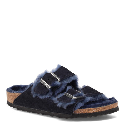 Birkenstock Arizona Shearling Suede Leather Narrow Women | Midnight (1020583) (7, Midnight)