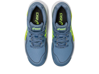 ASICS Kid's Gel-Resolution 9 Grade School Tennis Shoes 2.5 Little Kid Steel Blue/Hazard Green