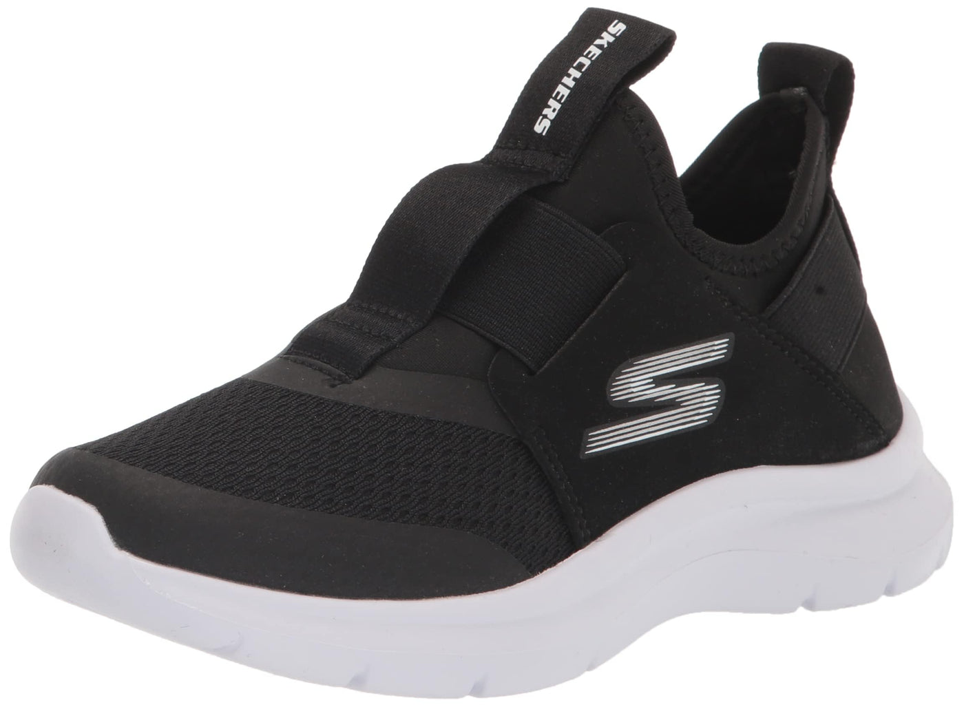 Skechers Skech Fast Sneaker, Black/White, 5 US Unisex Big Kid