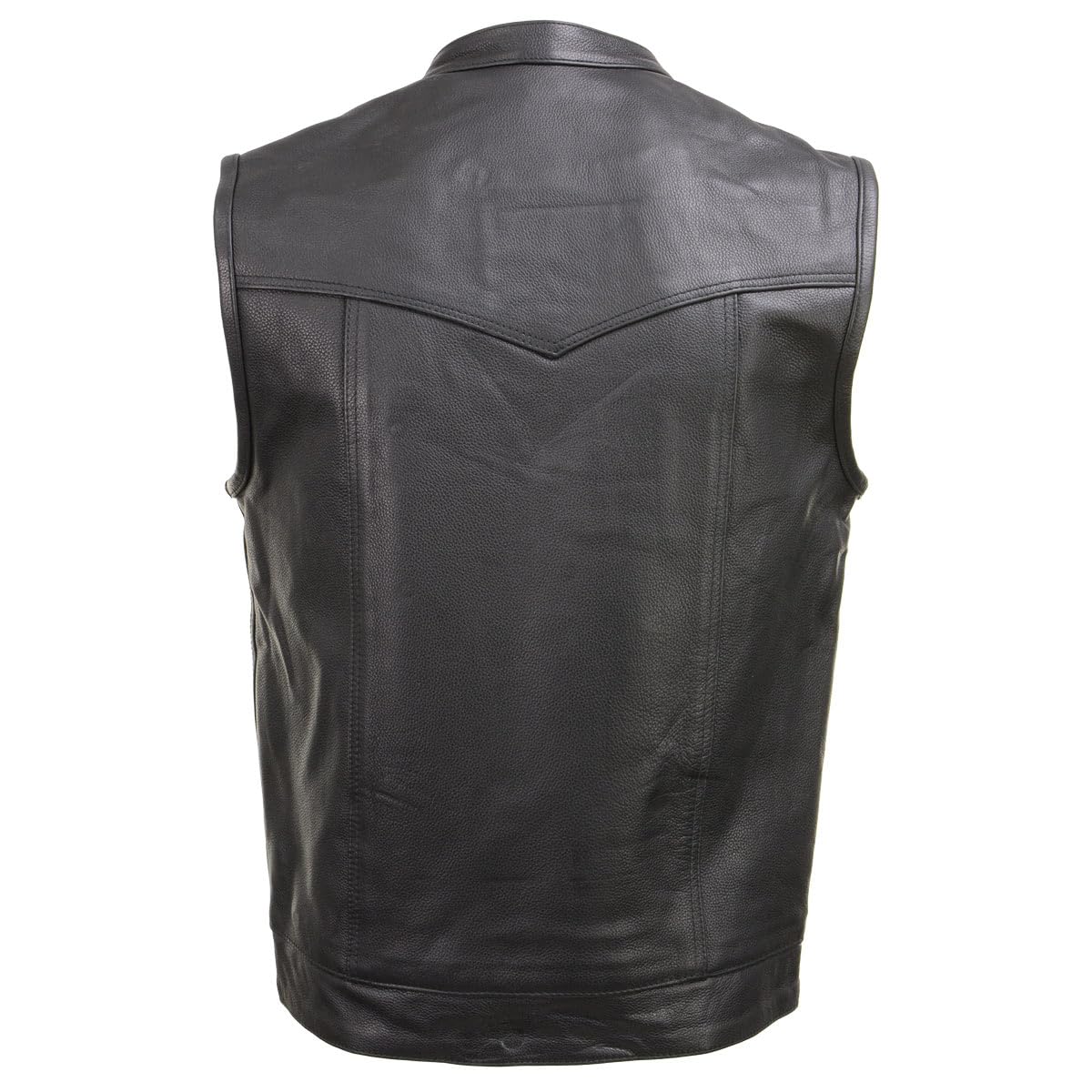 Xelement XS1937 Men's 'Quick Draw' Black Leather Motorcycle Biker Rider Vest - Small