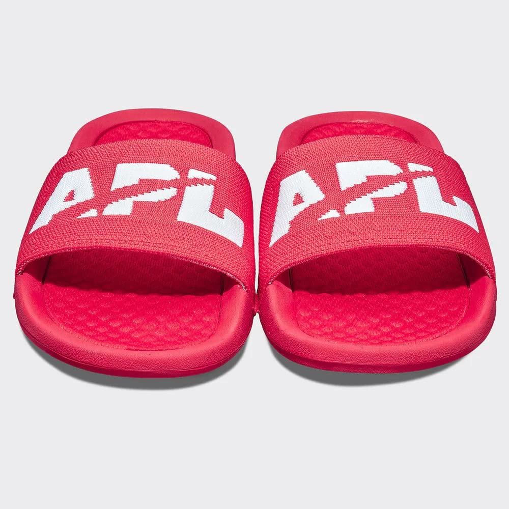 APL: Athletic Propulsion Labs Women's Big Logo Techloom Slide, Red/White, 9