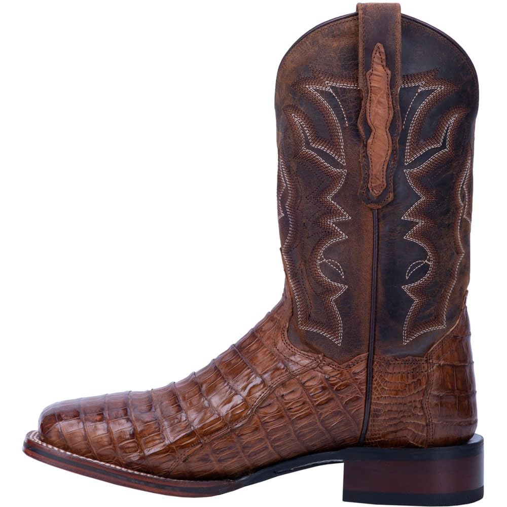 Dan Post Men's Kingsly Caiman Western Boot Wide Square Toe Brown 8.5 EE