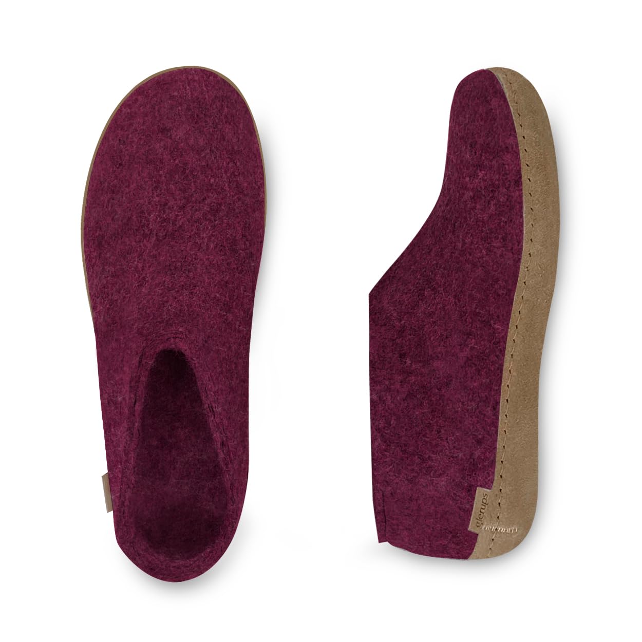 Glerups Wool Shoe Leather Outsole 9.5 Women/7 Men Cranberry