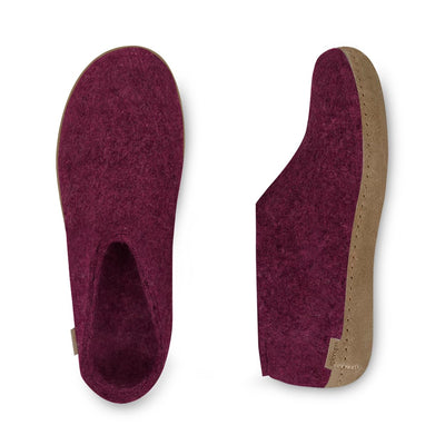 Glerups Wool Shoe Leather Outsole 9.5 Women/7 Men Cranberry