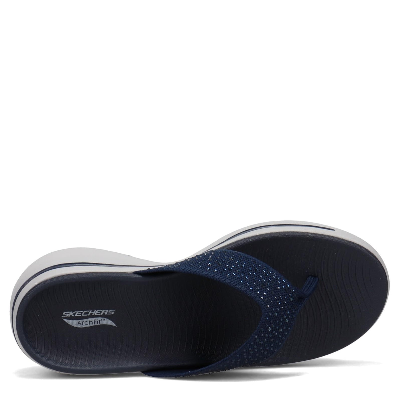 Skechers Go Walk Arch Fit Knit Sandal with Rhinestones Navy 6 B (M)