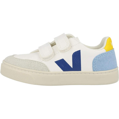 Veja Small V-12 Hook and Loop (Little Kid/Big Kid) Extra White Multicolor/Steel Unisex EU 30 (US 12.5 Little Kid) M