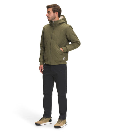 THE NORTH FACE Men's Cuchillo Insulated Full Zip Hoodie, Burnt Olive Green/Bleached Sand, Medium