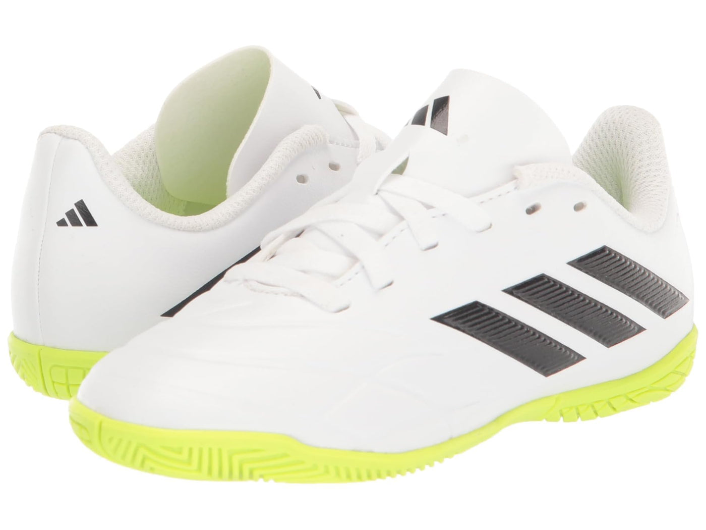 adidas Unisex-Child Copa Pure.4 Indoor Sneakers 13 Little Kid White/Core Black/Lucid Lemon