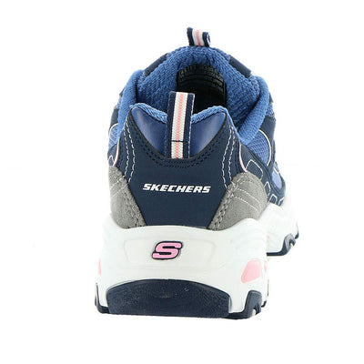 Skechers Sport Women's D'Lites Memory Foam Lace-up Sneaker,Navy/Grey/White,6 M US