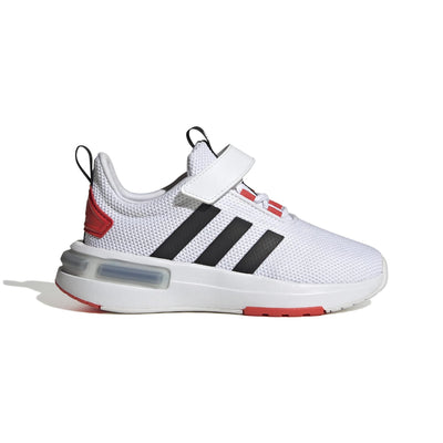 adidas Boy's Racer Tr23 El (Infant/Toddler) Sneaker 4 Big Kid White/Core Black/Bright Red