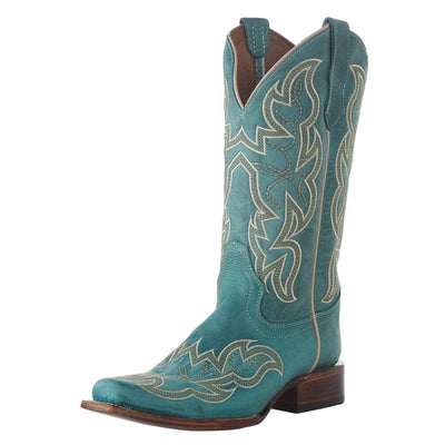 Corral Boots Women`s Turquoise Embroidered 12" Boot Turquoise 8.5 B