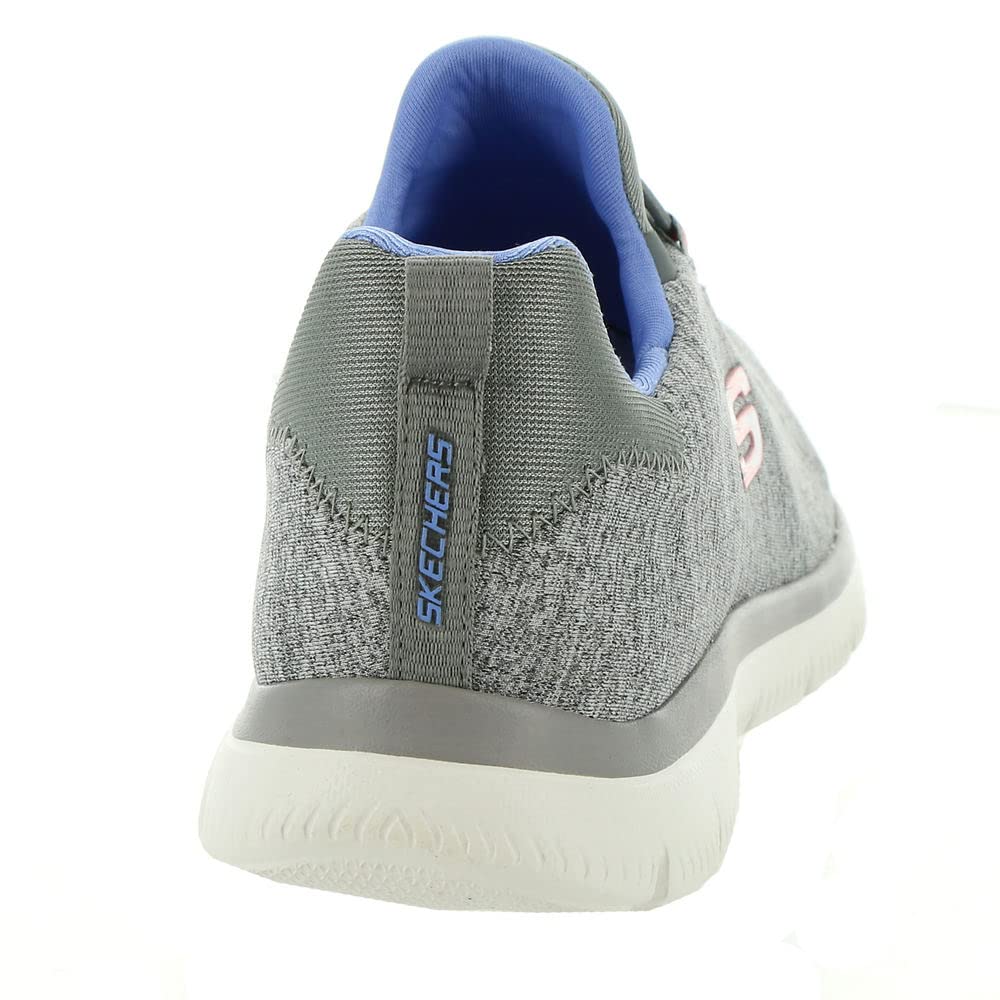 Skechers Women's Summits Quick Getaway Slip-On Sneaker Grey/Blue Gybl 8.5