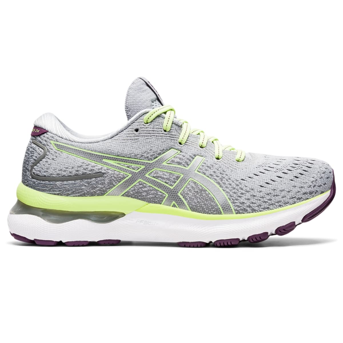 ASICS Gel-Nimbus® 24 Piedmont Grey/Lime Green 6.5 D - Wide