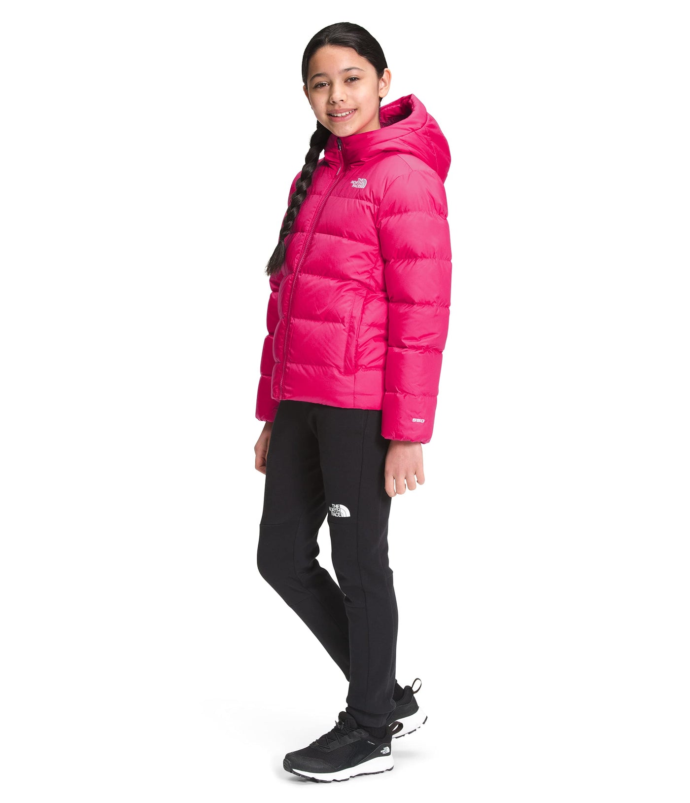 The North Face Youth Moondoggy Hoodie, Cabaret Pink, XXS